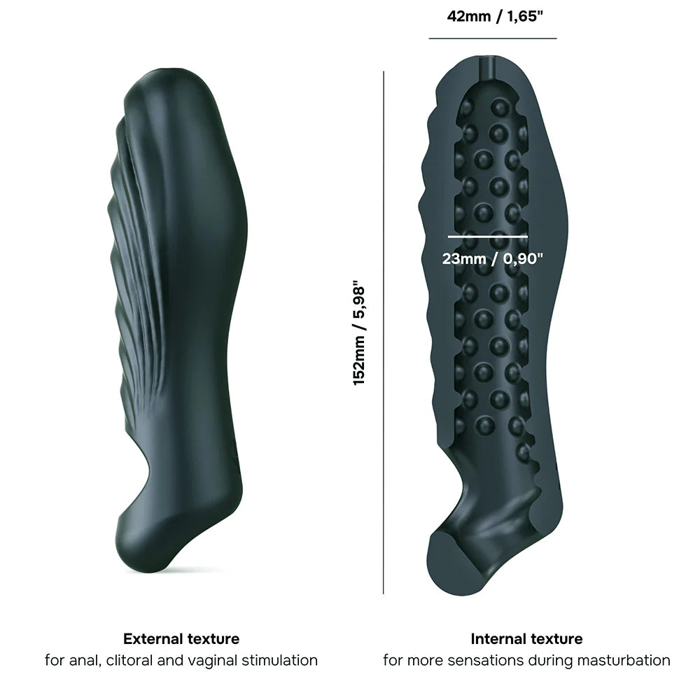 Man Wan Ryzer - Silicone Sleeve & Masturbator Pine Grey