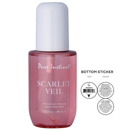 PURE INSTINCT - PHEROMONE HAIR & BODY MIST - SCARLET VEIL - 3.35 floz | 99mL