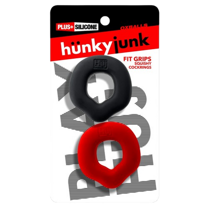 FIT GRIPS 2-pack ergo-fit cockrings BLACK/RED