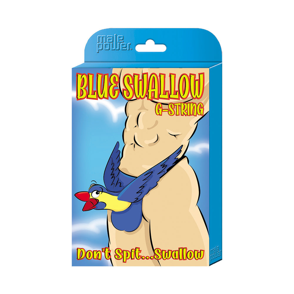 Male Power Novelty Blue Swallow G-String - Blue O/S