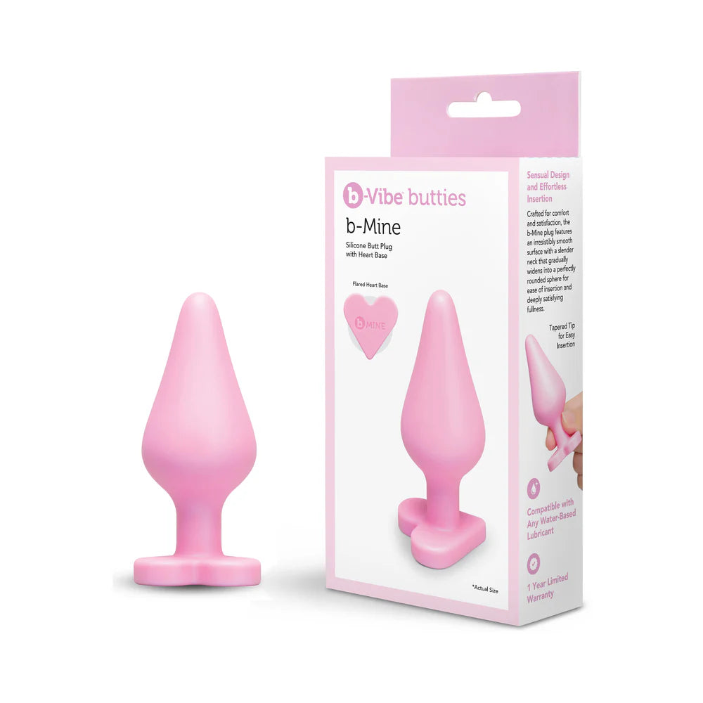 b-Vibe Butties b-Mine Heart Base Plug - Beginner to Intermediate