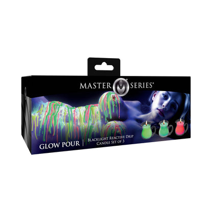 Master Series UV Blacklight Reactive Drip Candle - 3-Piece Set