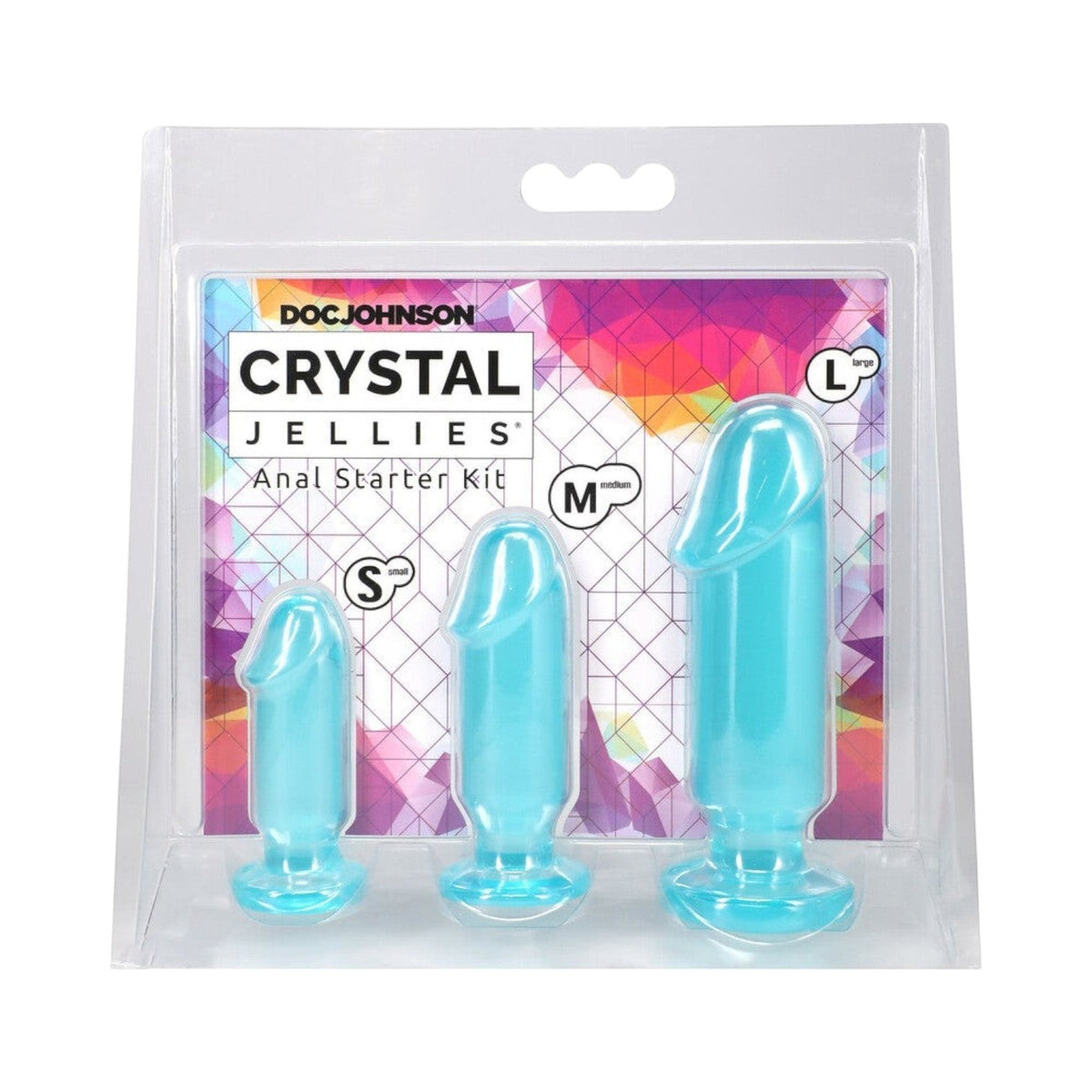 Doc Johnson Crystal Jellies Anal Starter Kit — Teal