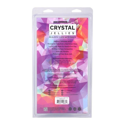 Crystal Jellies 7 in. Realistic Cock with Balls Teal