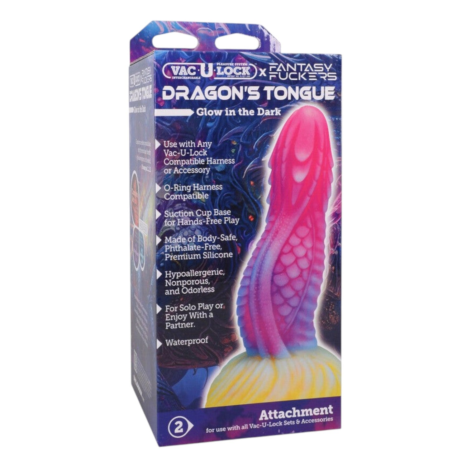 Doc Johnson Fantasy Fuckers - Dragon's Tongue Glow-in-the-Dark Dildo