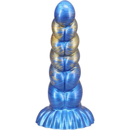 Doc Johnson Fantasy Fuckers - Outer Rim Ridged Silicone Dildo Blue/Gold