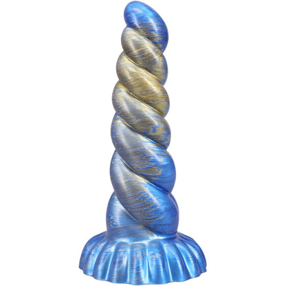 Doc Johnson Fantasy Fuckers - Outer Rim Ridged Silicone Dildo Blue/Gold