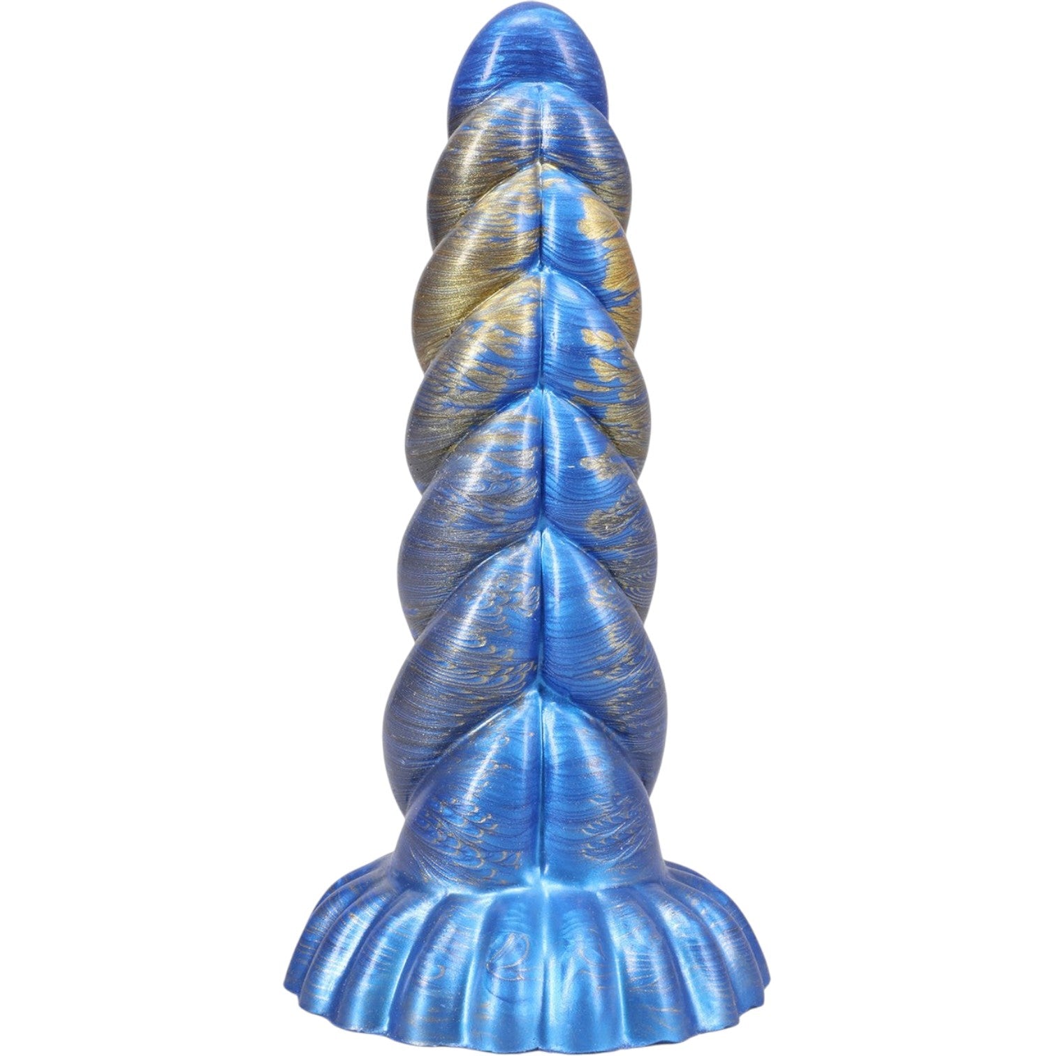 Doc Johnson Fantasy Fuckers - Outer Rim Ridged Silicone Dildo Blue/Gold