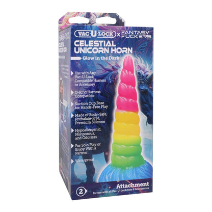 Doc Johnson Fantasy Fuckers - Celestial Unicorn Horn Glow-in-the-Dark Dildo