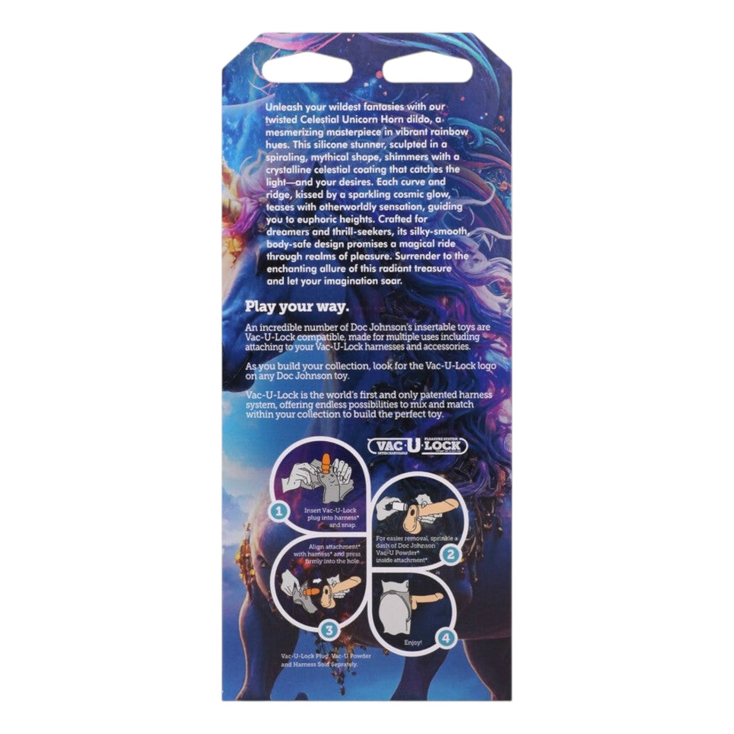 Doc Johnson Fantasy Fuckers - Celestial Unicorn Horn Glow-in-the-Dark Dildo