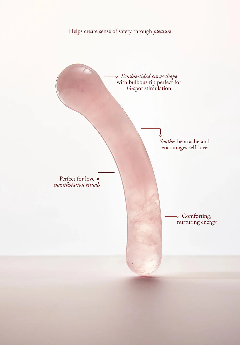 Chakrubs Heart Curve Rose Quartz - G-Spot & Heart Chakra