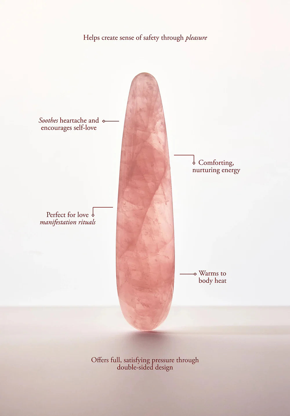 Chakrubs Heart Rose Quartz Wand - Love & Heart Chakra Crystal
