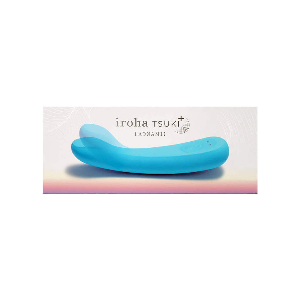 Blue toy with 'iroha tsuki' branding on a white background