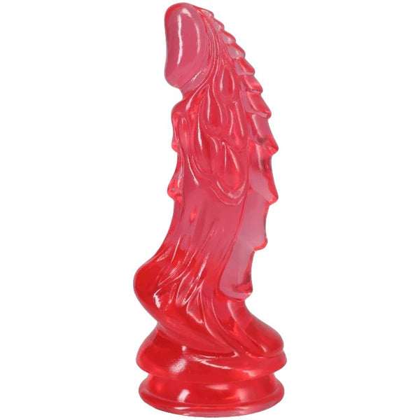 Doc Johnson Crystal Jellies Invader 8.5in Fantasy Dildo - Pink, Purple, Teal & Clear