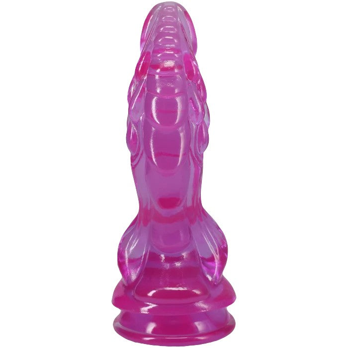 Doc Johnson Crystal Jellies Invader 8.5in Fantasy Dildo - Pink, Purple, Teal & Clear