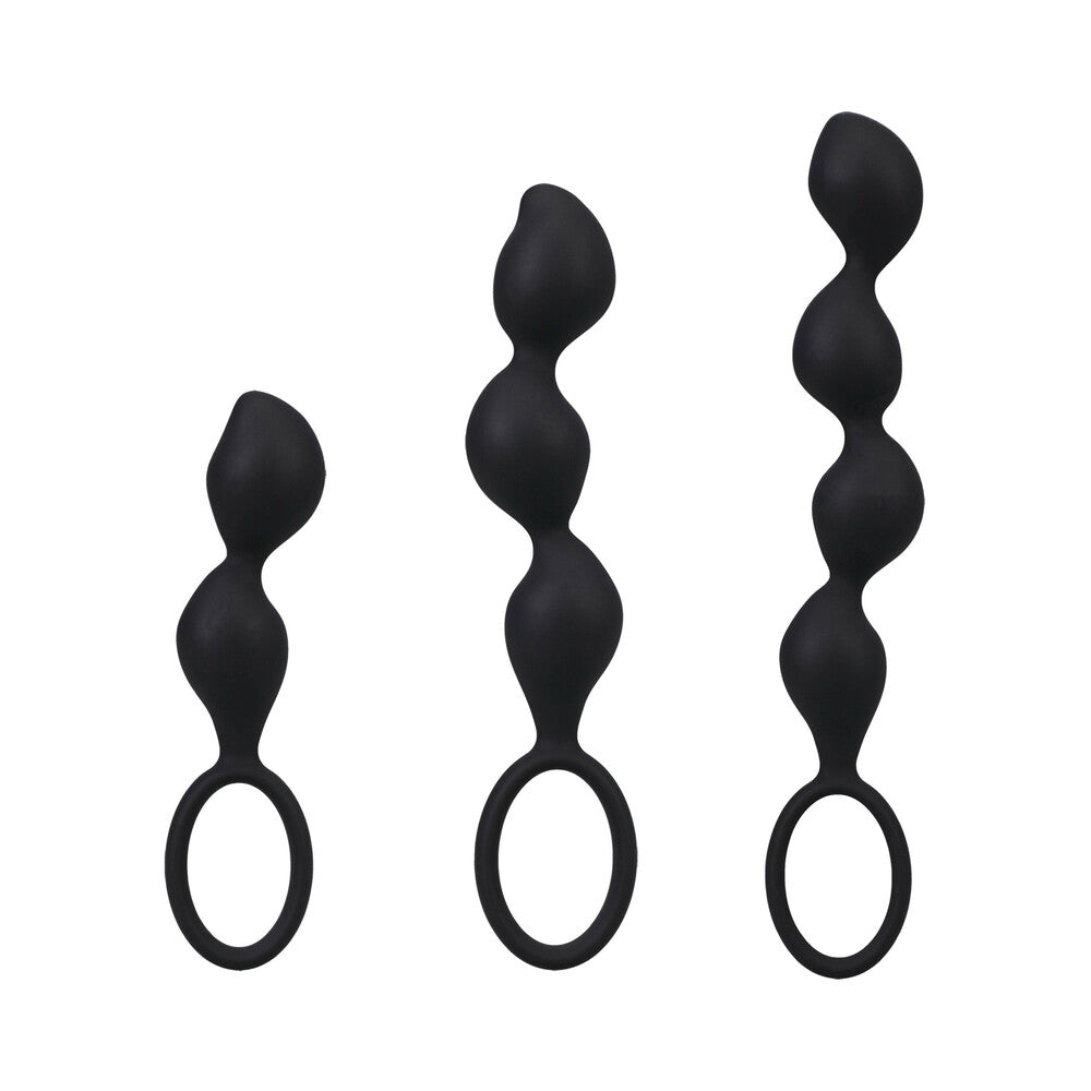 Doc Johnson Mood Naughty Contour Beads Trainer Set - 3-Piece Silicone Anal Kit