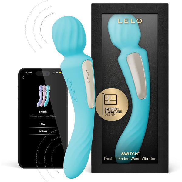 LELO SWITCH Dual-Ended Wand Vibrator - Aqua