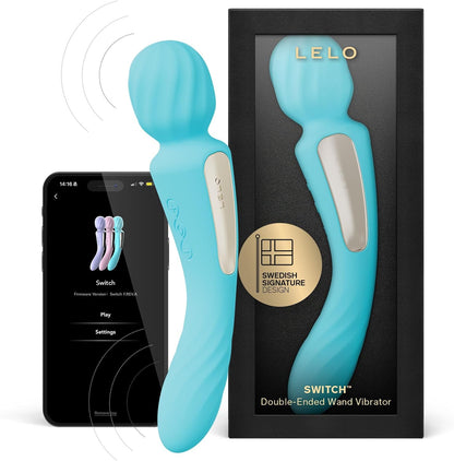 LELO SWITCH Dual-Ended Wand Vibrator - Aqua