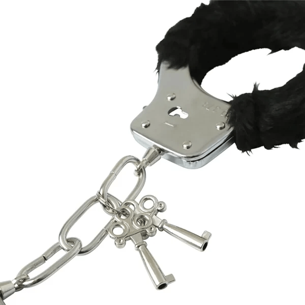 Sex & Mischief - Furry Handcuffs: Black - PlayLoveToys