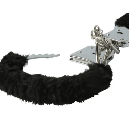 Sex & Mischief - Furry Handcuffs: Black - PlayLoveToys
