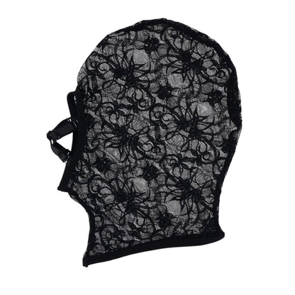 Sex & Mischief Lace Hush Hood - Black Sheer Floral