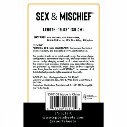 Sex & Mischief Lace Silicone Crop - 19" Black