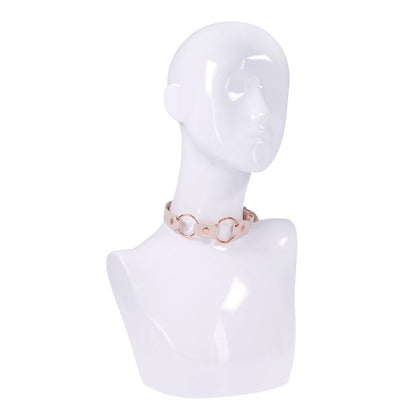 Sex & Mischief Peaches 'N CreaMe Ring Day Collar - Rose Gold Faux Leather