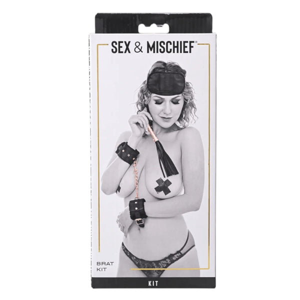 Sex & Mischief Brat Kit Black - 4-Piece Punishment Set