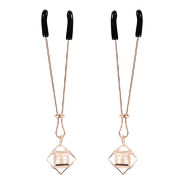 Sex & Mischief Brat Pearl Nipple Clips - Rose Gold