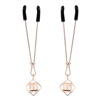Sex & Mischief Brat Pearl Nipple Clips - Rose Gold