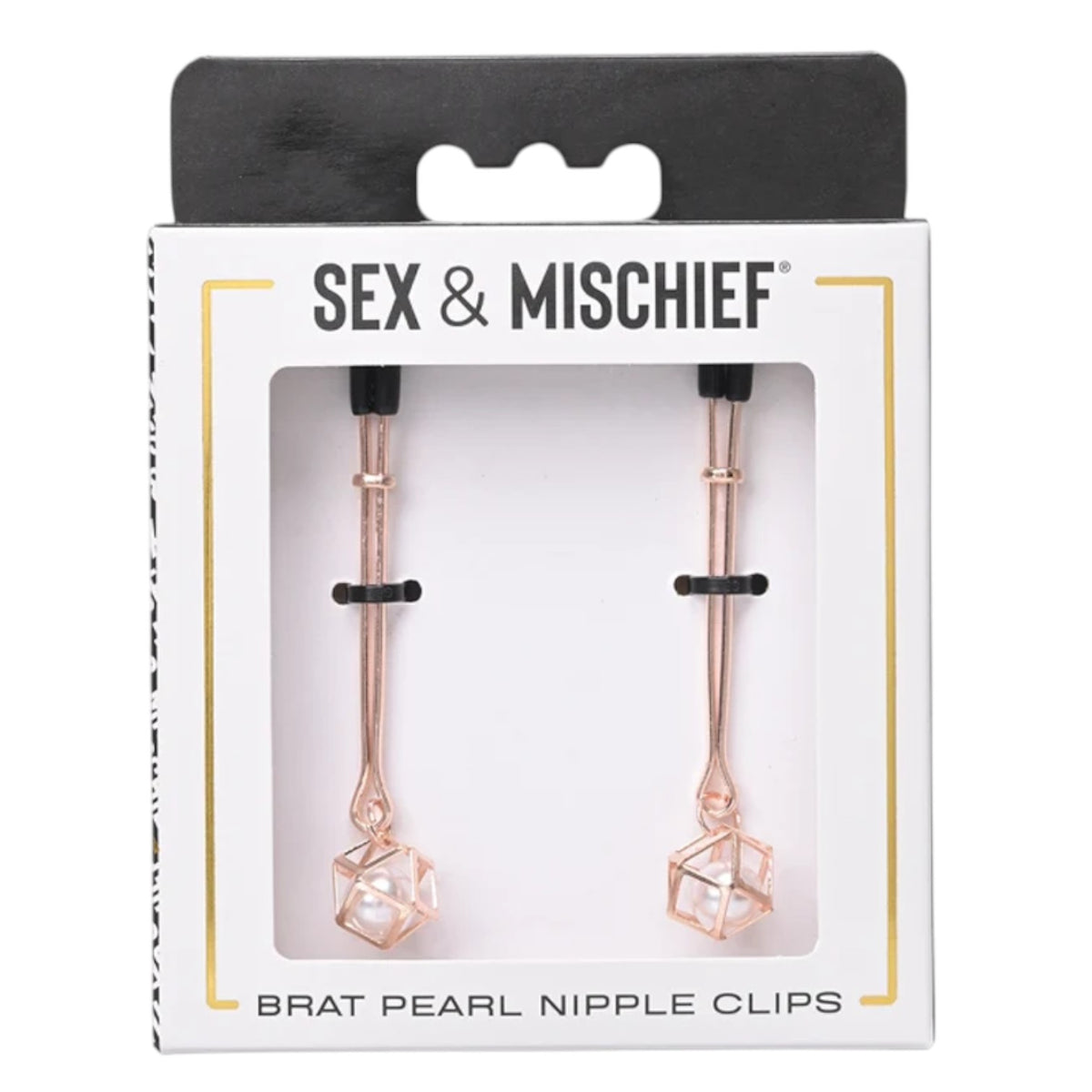 Sex & Mischief Brat Pearl Nipple Clips - Rose Gold