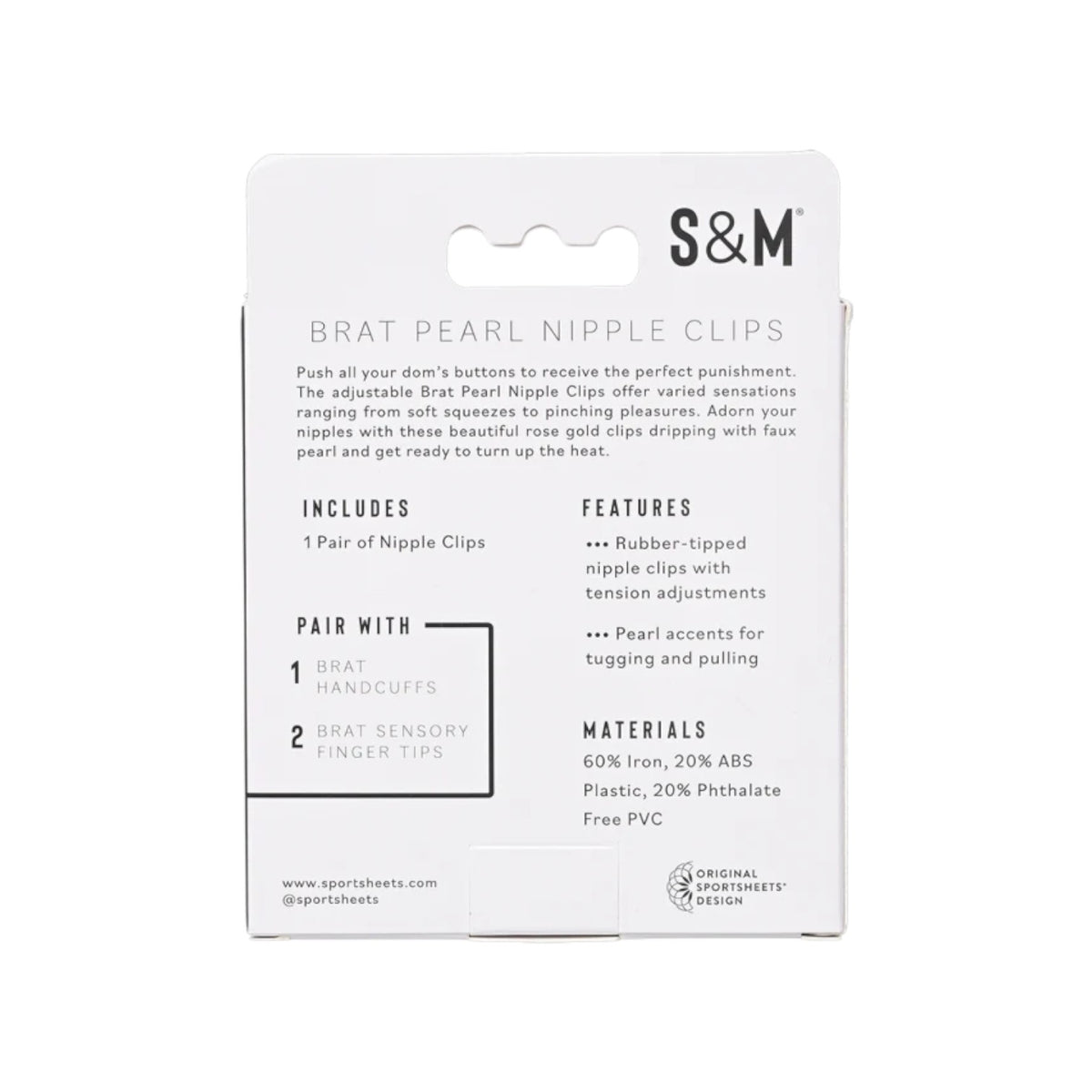 Sex & Mischief Brat Pearl Nipple Clips - Rose Gold
