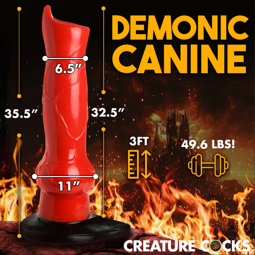 Hell-Hound Canine Penis GIANT 3' Dildo