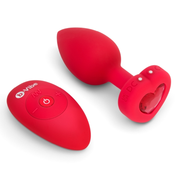 b-Vibe Vibrating Heart Plug - Plug Anal de Lujo con Joya