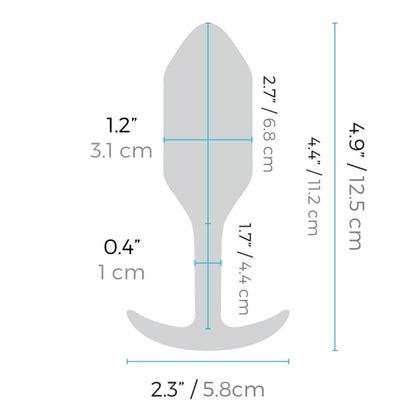 b-Vibe Vibrating Snug Plug 2 - dimensions