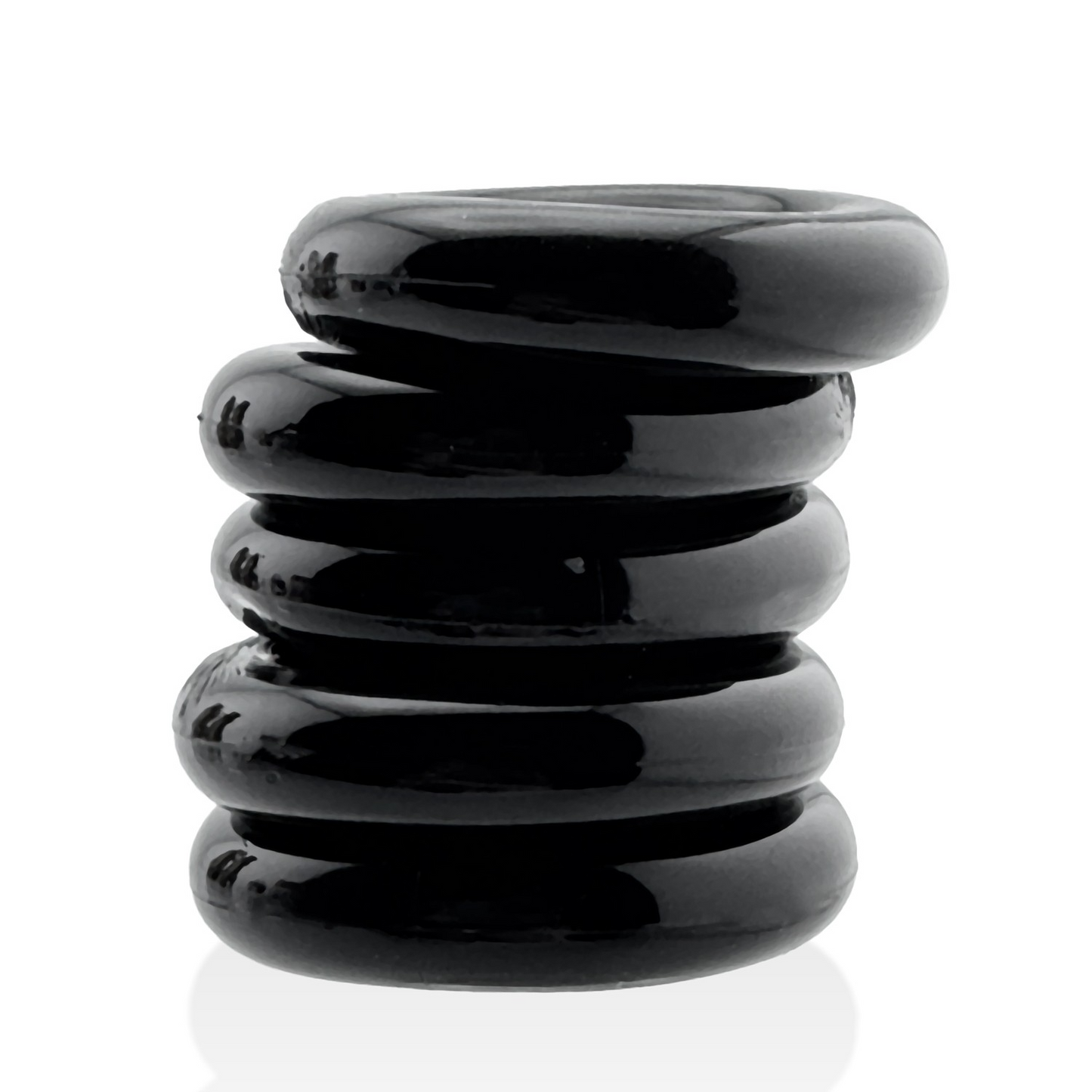 JACKER 5-STACK five-pack tube super-strong  cockrings BLACK