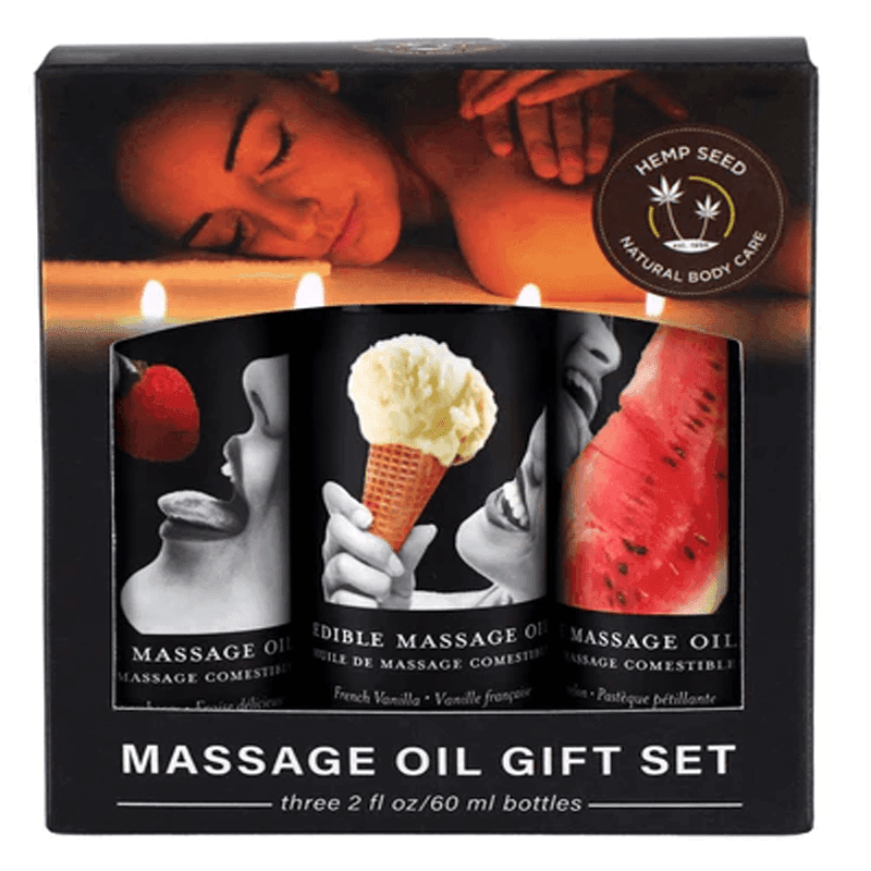 Earthly Body - Edible Massage Oil Gift Set: Original 2 fl oz / 60 ml - PlayLoveToys