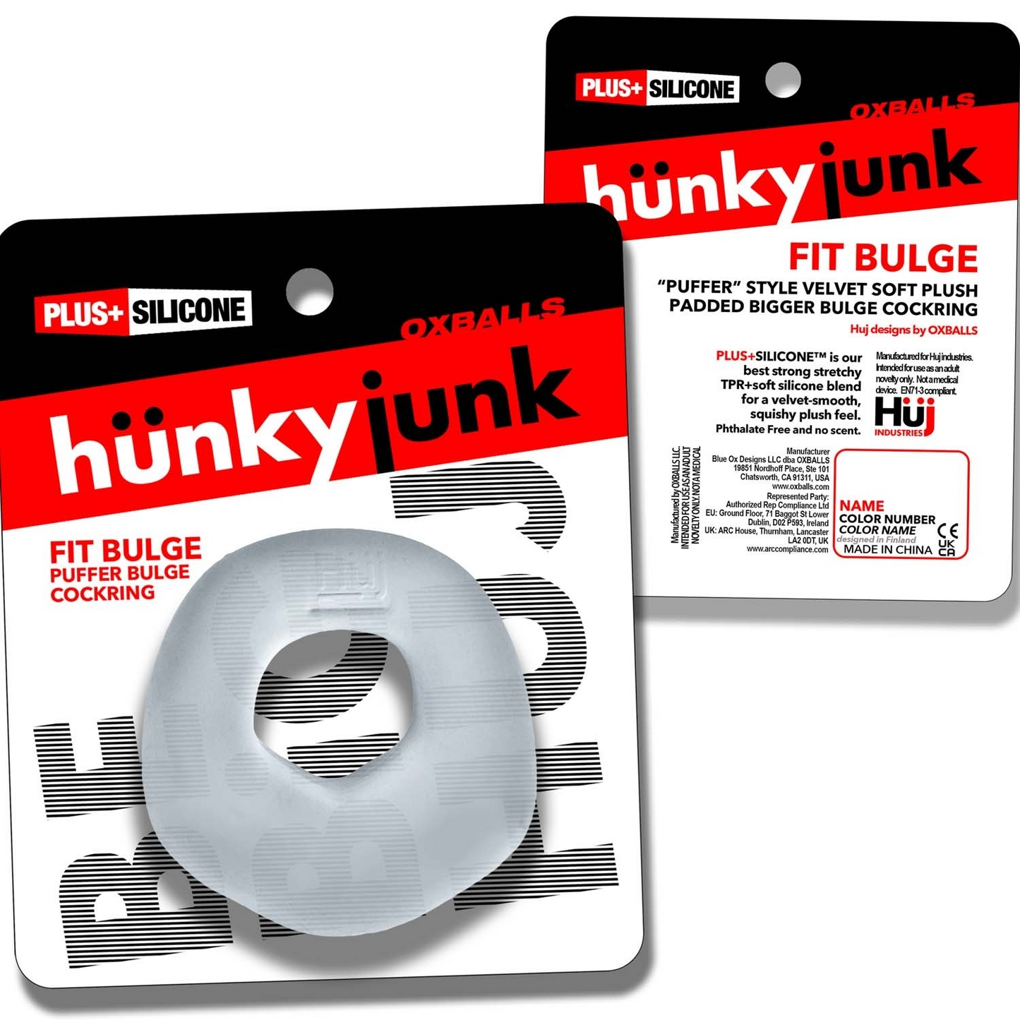 FIT BULGE hung-style cockring CLEAR STEAM