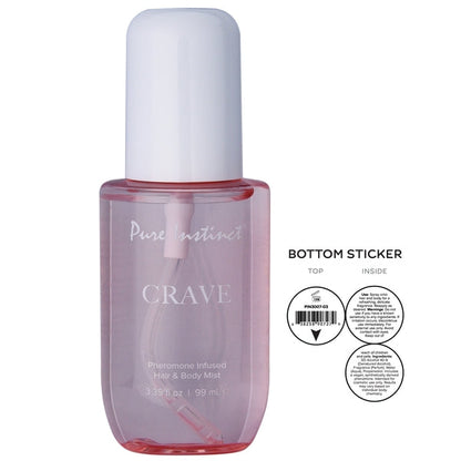 PURE INSTINCT - PHEROMONE HAIR & BODY MIST - CRAVE - 3.35 floz | 99mL