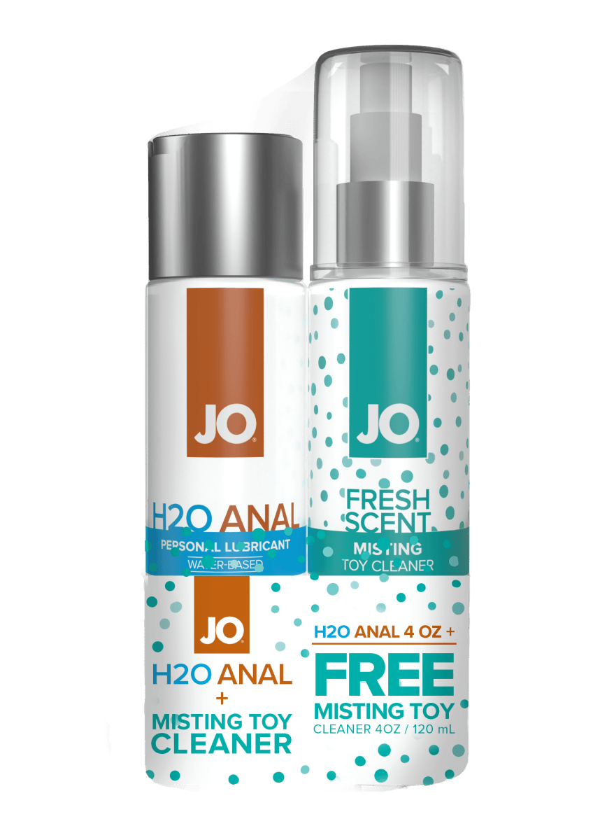 JO Lubricants - JO H2O Anal Original Lubricant 4oz + GWP JO Misting Toy Cleaner 4oz - PlayLoveToys