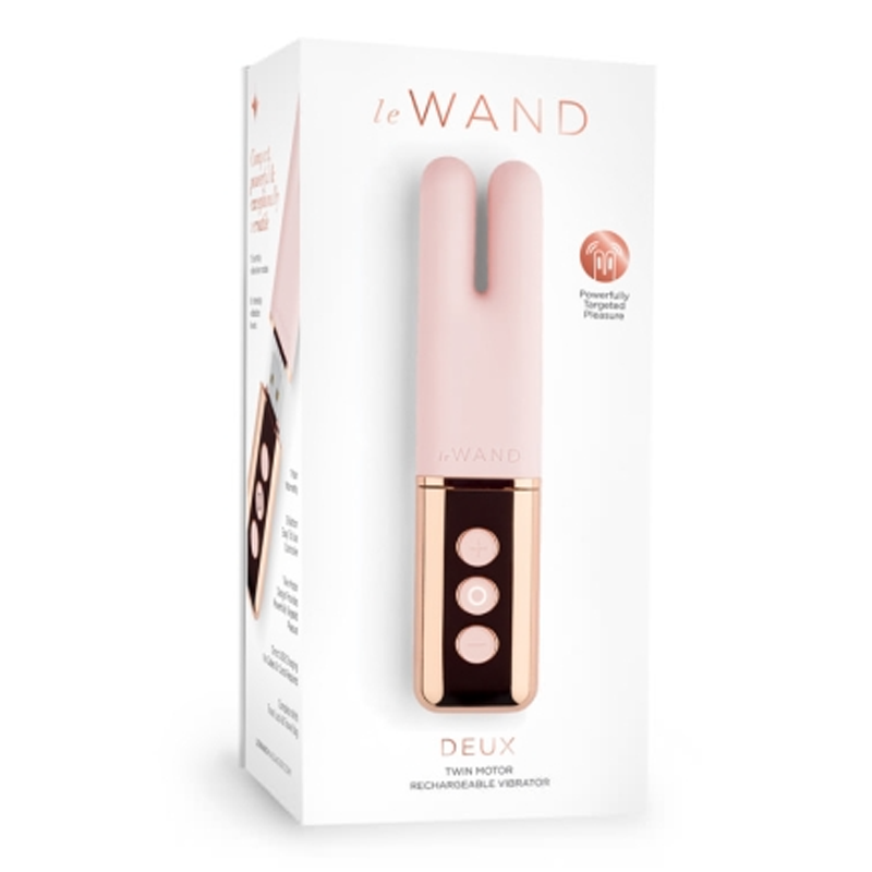 LE Wand Deux - Mini vibrador innovador con dos motores, colección cromada 