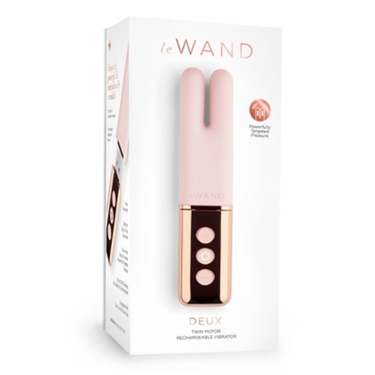 LE Wand Deux - Mini vibrador innovador con dos motores, colección cromada 