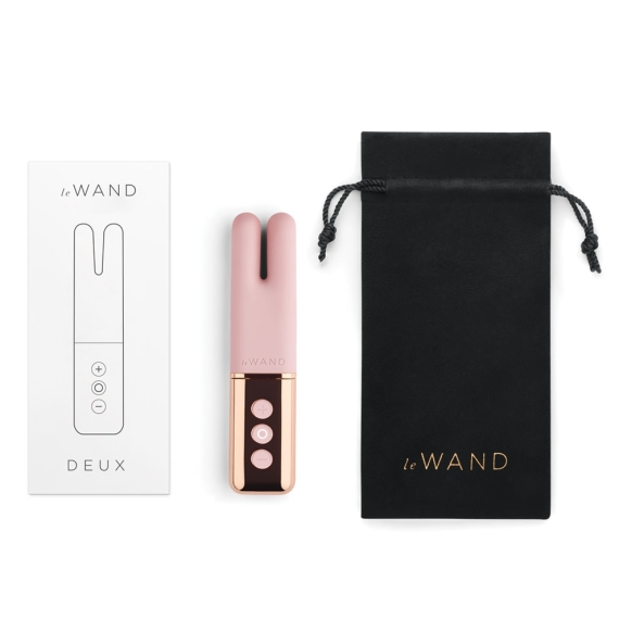 LE Wand Deux - Mini vibrador innovador con dos motores, colección cromada 
