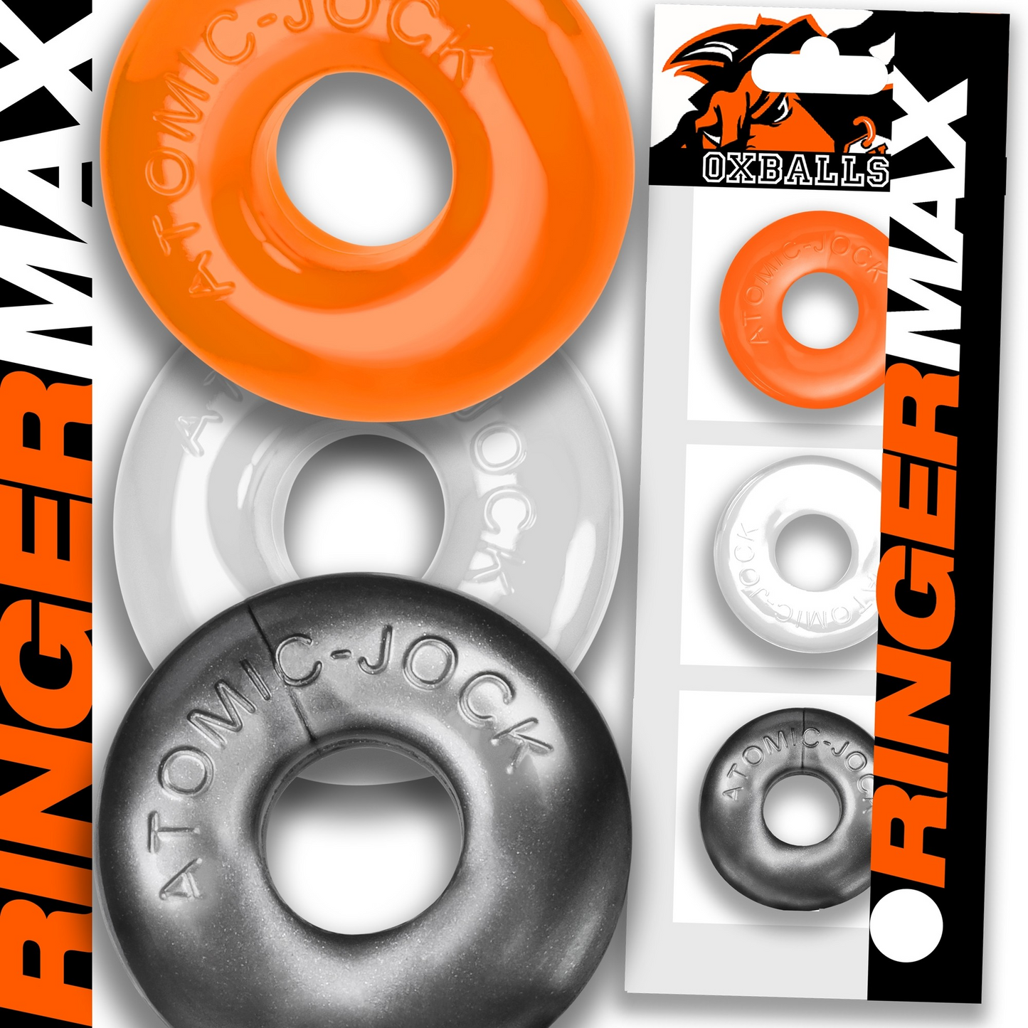 OXBALLS RINGER MAX Cockring 3-Pack - Stretchy FLEXtpr Set