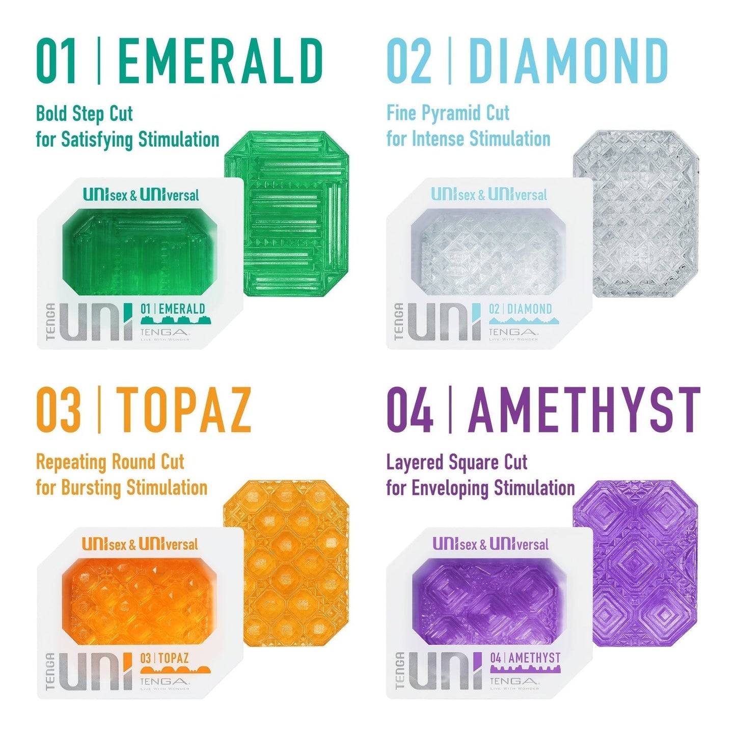 TENGA UNI - Universal Reversible Gemstone Masturbator