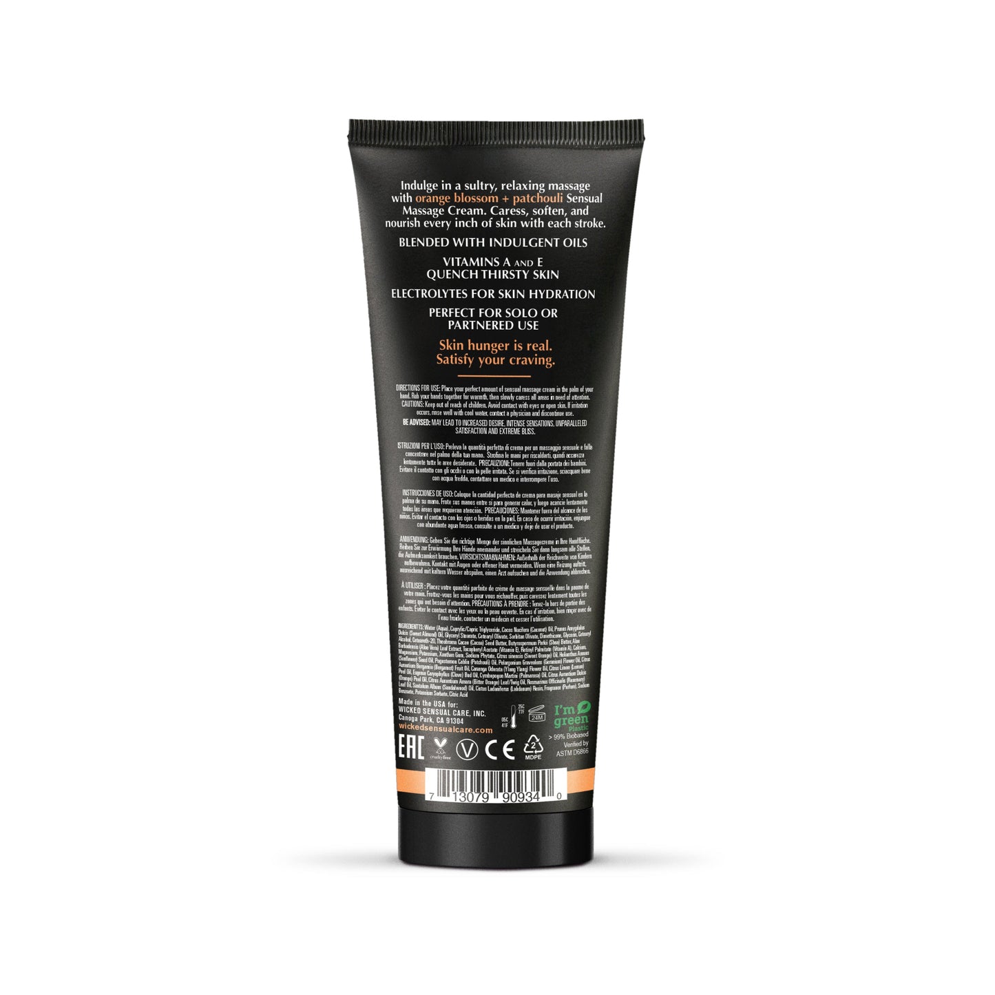 Orange Blossom + Patchouli Massage Cream 4oz PlayLoveToys