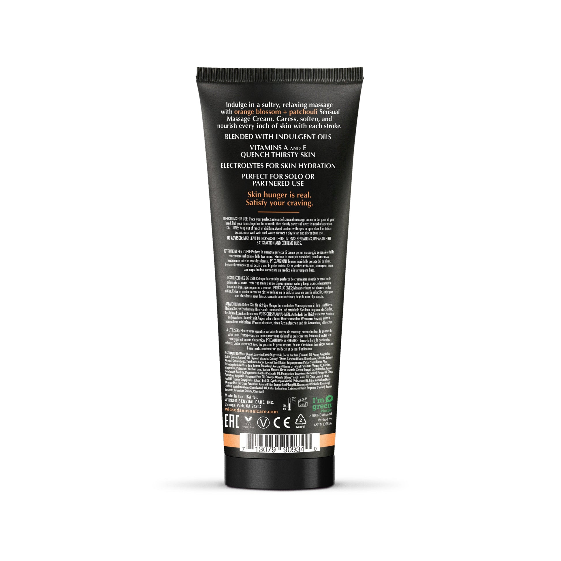 Orange Blossom + Patchouli Massage Cream 4oz PlayLoveToys