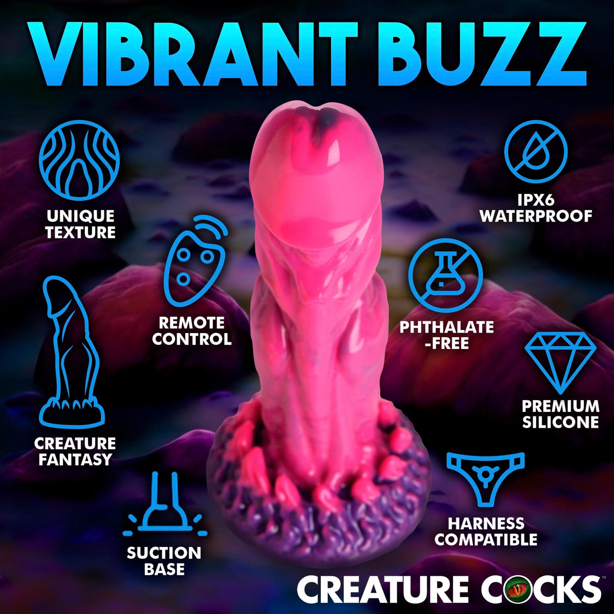Xenox Vibrating Silicone Dildo With R/C
